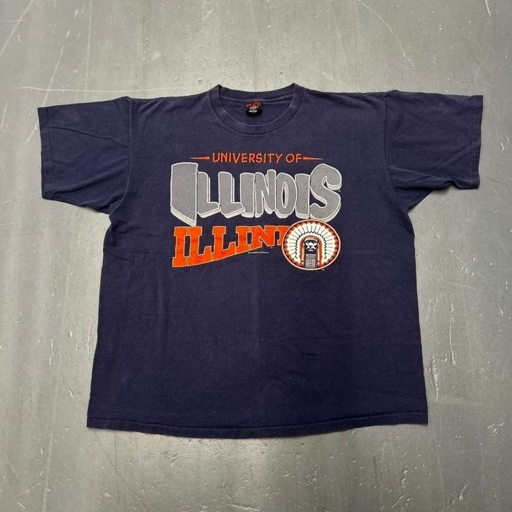 Vintage 90s University of Illinois graphic college tshirt Single Stitch